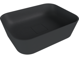 Polysan BANERA SQUARE umyvadlo na desku, litý mramor, 50x36cm, antracit mat 14596.51