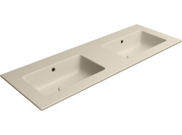 GSI PURA keramické dvojumyvadlo Slim 122x46cm, bez otvoru, creta mat 8888008