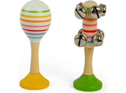 Bigjigs Toys Sada Rumba koule žlutá a rolničky zelené