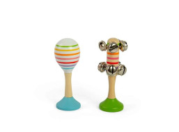 Bigjigs Toys Sada Rumba koule modrá a rolničky zelené