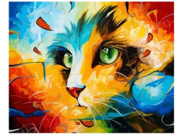 NORIMPEX Diamantové malování Abstraktní kočka 30x40cm