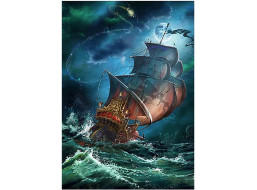 NORIMPEX Diamantové malování Plachetnice v bouři 30x40cm