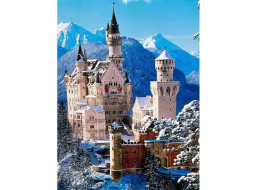 NORIMPEX Diamantové malování Zámek Neuschwanstein v zimě 30x40cm