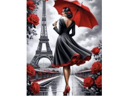 NORIMPEX Diamantové malování Žena v Paříži 30x40cm