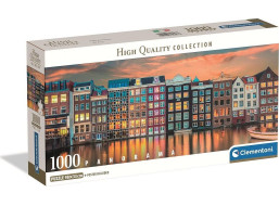 CLEMENTONI Panoramatické puzzle Ráno v Amsterdamu 1000 dílků
