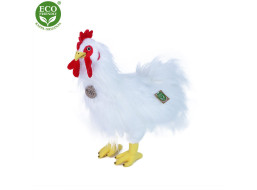 Rappa Plyšový kohout bílý stojící 33 cm ECO-FRIENDLY