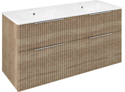 Sapho CIRASA umyvadlová skříňka s dvojumyvadlem 121x66x46cm, dub alabama strip CR121-2322-21