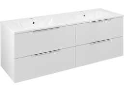 Sapho CIRASA umyvadlová skříňka s dvojumyvadlem 141x54x46cm, bílá lesk CR141-3030-21