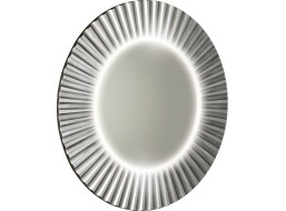 Sapho PRIDE kulaté zrcadlo s LED osvětlením v rámu ø 90cm, stříbrná PD952