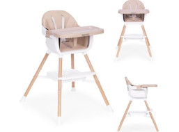 ECOTOYS Jídelní židlička 2v1 Béžová