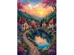 ALIPSON Puzzle Vesnice u vody 500 dílků