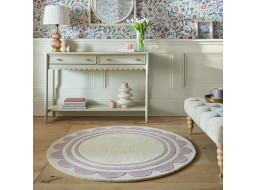 Ručně všívaný kusový koberec Lois Scallop Purple kruh