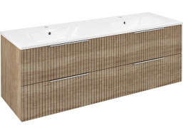 Sapho CIRASA umyvadlová skříňka s dvojumyvadlem 141x54x46cm, dub alabama strip CR141-2322-21