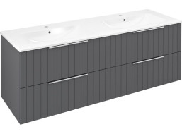 Sapho CIRASA umyvadlová skříňka s dvojumyvadlem 141x54x46cm, carina strip CR141-4141S-21