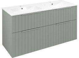 Sapho CIRASA umyvadlová skříňka s dvojumyvadlem 121x66x46cm, verde strip CR121-4444S-21