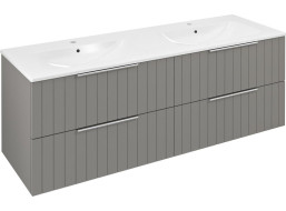 Sapho CIRASA umyvadlová skříňka s dvojumyvadlem 141x54x46cm, agila strip CR141-4343S-21