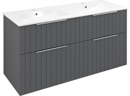 Sapho CIRASA umyvadlová skříňka s dvojumyvadlem 121x66x46cm, carina strip CR121-4141S-21