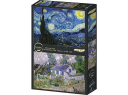 GRAFIKA Puzzle Hvězdná noc a dům Auvers 2x500 dílků