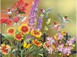 SUNSOUT Puzzle Kolibříci u brány XXL 500 dílků