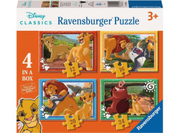 RAVENSBURGER Puzzle Lví král 4v1 (12, 16, 20, 24 dílků)
