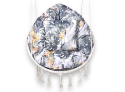 Voděodolný sedací MAXI polštář 100x15 cm do závěsného křesla - orchideje/šedý