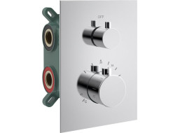 Sapho KIMURA podomítková sprchová termostatická baterie, box, 3 výstupy, chrom KU683