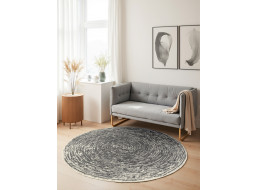 Kusový koberec Gloria Cavallo Creme Grey kruh