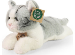 Rappa Plyšová kočka ležící šedá 20 cm ECO-FRIENDLY