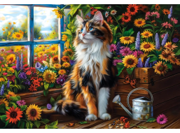 CASTORLAND Puzzle Kočičí meditace ve skleníku 1000 dílků
