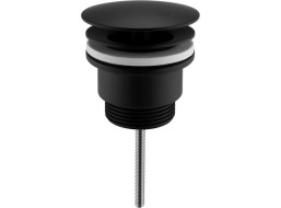 Sapho Umyvadlová výpust 5/4“, neuzavíratelná, velká zátka, 5-65mm, černá mat CV3004B