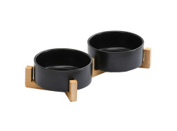 Keramické misky pro psy/kočky/zvířata - 2x500 ml - černé
