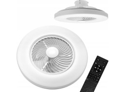 Stropní LED svítidlo s ventilátorem na dálkové ovládání - bílé
