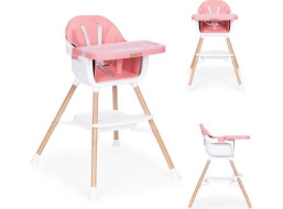 ECOTOYS Jídelní židlička 2v1 Růžová