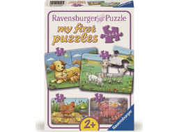 RAVENSBURGER Moje první puzzle Zvířecí rodinky na farmě 4v1 (2,4,6,8 dílků)