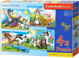CASTORLAND Puzzle Zvířecí maminky s mláďaty 4v1 (8,12,15,20 dílků)