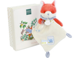 Doudou Dárková sada Plyšová liška Romarin s chrastítkem 21 cm