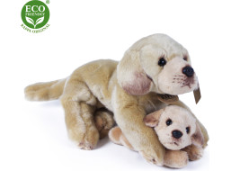 Rappa Plyšový labrador s miminkem ležící 25 cm ECO-FRIENDLY