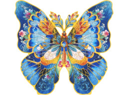 RoboTime Dřevěné puzzle Motýl Morpho Helena