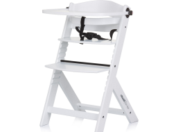 CHIPOLINO Dřevěná jídelní židlička Tip Top 2v1 White Wood
