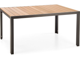 Zahradní stůl FIERRO - 150x90 cm - hnědý/černý