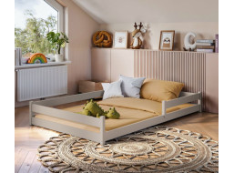 Dětská Montessori postel z masivu borovice ALICE - 200x120 cm - KAŠMÍROVÁ