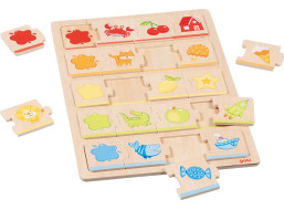 GOKI Dřevěné puzzle Barvy 5x4 dílků