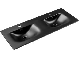 Keramické umyvadlo SKY Double 121 cm DP - černé matné