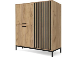 Komoda LAMINO 2 - dub craft/černá