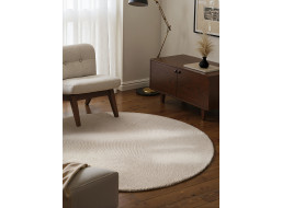 Kusový koberec Eleni kruh - přírodní bílá