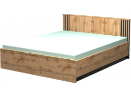 Postel s úložným prostorem LAMELO LA26 - 200x160 cm - dub wotan/černá