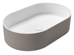 Sapho THIN umyvadlo na desku, Rockstone, 55x35cm, agila/bílá mat WN205-43