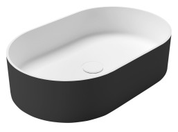 Sapho THIN umyvadlo na desku, Rockstone, 55x35cm, carina/bílá mat WN205-41