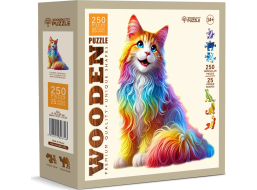 WOODEN CITY Dřevěné puzzle Barevná kočka 250 dílků