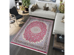 Kusový koberec VICTORIA Kayseri - červený/šedý